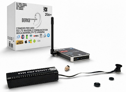 Система обхода глушилок 5G/LTE с микрокамерой 16MP Full HD 10x zoom и микронаушник Mega 8 мм